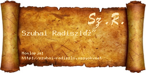 Szuhai Radiszló névjegykártya